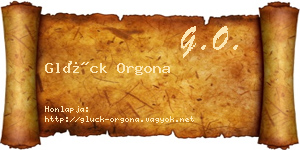Glück Orgona névjegykártya
